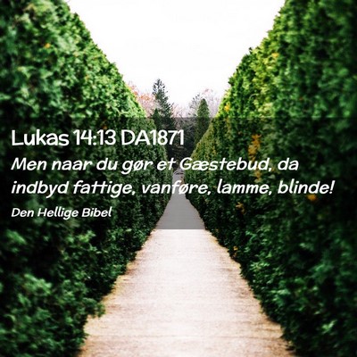 Picture 02 - Lukas 14:13 DA1871 - Men naar du gør et Gæstebud, da indbyd fattige, - Bible Verse Picture