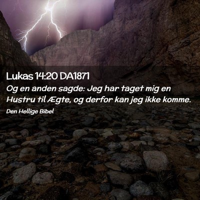Picture 02 - Lukas 14:20 DA1871 - Og en anden sagde: Jeg har taget mig en Hustru - Bible Verse Picture