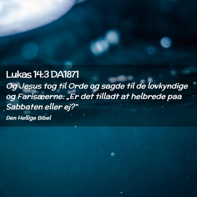 Picture 02 - Lukas 14:3 DA1871 - Og Jesus tog til Orde og sagde til de lovkyndige - Bible Verse Picture