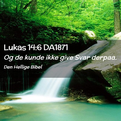 Picture 02 - Lukas 14:6 DA1871 - Og de kunde ikke give Svar - Bible Verse Picture