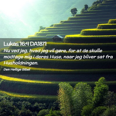 Picture 02 - Lukas 16:4 DA1871 - Nu ved jeg, hvad jeg vil gøre, for at de skulle - Bible Verse Picture