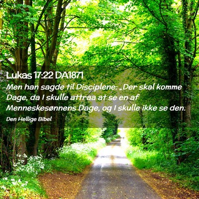 Picture 02 - Lukas 17:22 DA1871 - Men han sagde til Disciplene: „Der skal komme - Bible Verse Picture