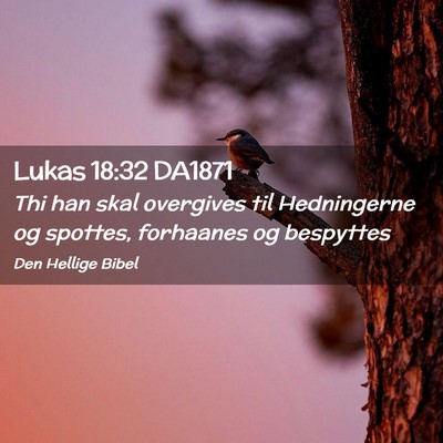 Picture 02 - Lukas 18:32 DA1871 - Thi han skal overgives til Hedningerne og - Bible Verse Picture