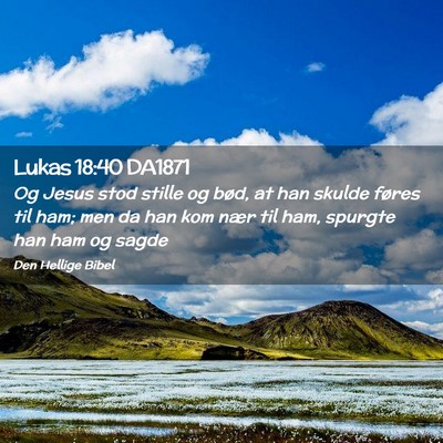 Picture 02 - Lukas 18:40 DA1871 - Og Jesus stod stille og bød, at han skulde - Bible Verse Picture