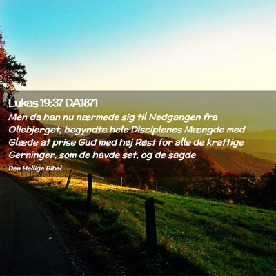 Picture 02 - Lukas 19:37 DA1871 - Men da han nu nærmede sig til Nedgangen fra - Bible Verse Picture