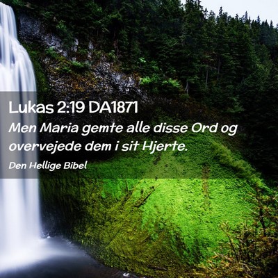 Picture 02 - Lukas 2:19 DA1871 - Men Maria gemte alle disse Ord og overvejede dem - Bible Verse Picture