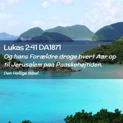 Picture 02 - Lukas 2:41 DA1871 - Og hans Forældre droge hvert Aar op til - Bible Verse Picture
