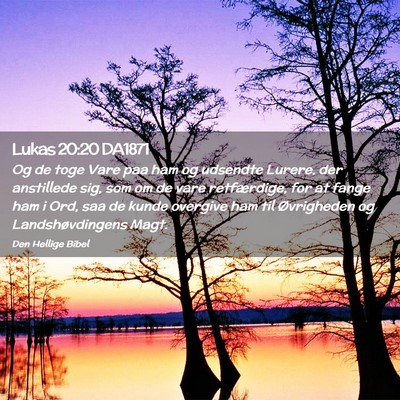 Picture 02 - Lukas 20:20 DA1871 - Og de toge Vare paa ham og udsendte Lurere, der - Bible Verse Picture