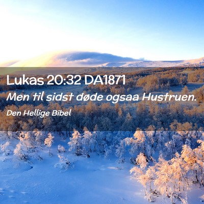 Picture 02 - Lukas 20:32 DA1871 - Men til sidst døde ogsaa - Bible Verse Picture
