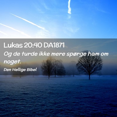 Picture 02 - Lukas 20:40 DA1871 - Og de turde ikke mere spørge ham om - Bible Verse Picture