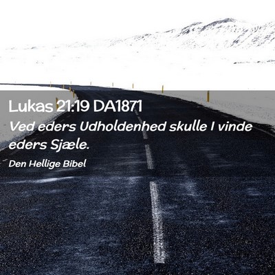 Picture 02 - Lukas 21:19 DA1871 - Ved eders Udholdenhed skulle I vinde eders - Bible Verse Picture
