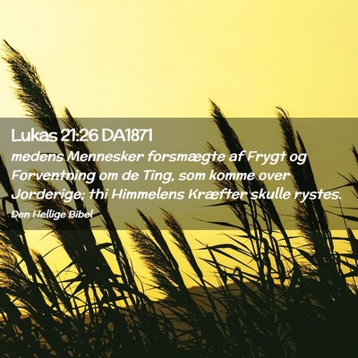 Picture 02 - Lukas 21:26 DA1871 - medens Mennesker forsmægte af Frygt og - Bible Verse Picture