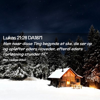 Picture 02 - Lukas 21:28 DA1871 - Men naar disse Ting begynde at ske, da ser op og - Bible Verse Picture