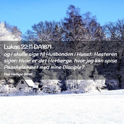 Picture 02 - Lukas 22:11 DA1871 - og I skulle sige til Husbonden i Huset: Mesteren - Bible Verse Picture