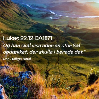 Picture 02 - Lukas 22:12 DA1871 - Og han skal vise eder en stor Sal opdækket; der - Bible Verse Picture