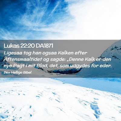 Picture 02 - Lukas 22:20 DA1871 - Ligesaa tog han ogsaa Kalken efter - Bible Verse Picture