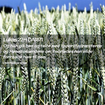 Picture 02 - Lukas 22:4 DA1871 - Og han gik hen og talte med Ypperstepræsterne og - Bible Verse Picture