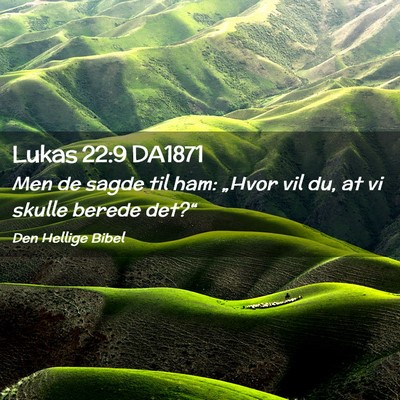 Picture 02 - Lukas 22:9 DA1871 - Men de sagde til ham: „Hvor vil du, at vi - Bible Verse Picture