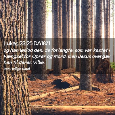 Picture 02 - Lukas 23:25 DA1871 - og han løslod den, de forlangte, som var kastet - Bible Verse Picture