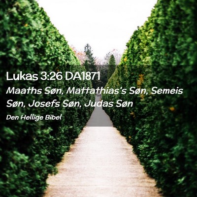Picture 02 - Lukas 3:26 DA1871 - Maaths Søn, Mattathias's Søn, Semeis Søn, - Bible Verse Picture