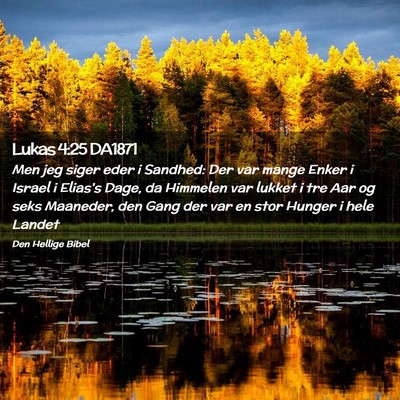 Picture 02 - Lukas 4:25 DA1871 - Men jeg siger eder i Sandhed: Der var mange Enker - Bible Verse Picture