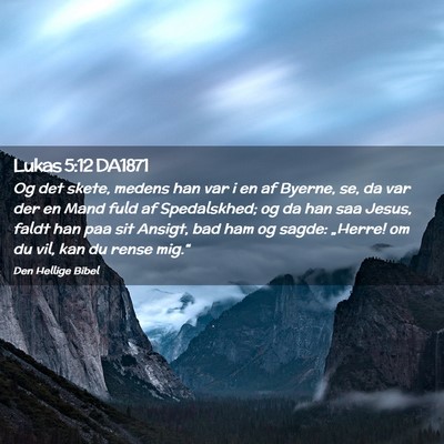Picture 02 - Lukas 5:12 DA1871 - Og det skete, medens han var i en af Byerne, se, - Bible Verse Picture