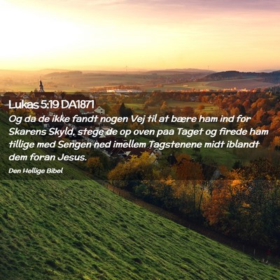 Picture 02 - Lukas 5:19 DA1871 - Og da de ikke fandt nogen Vej til at bære ham - Bible Verse Picture
