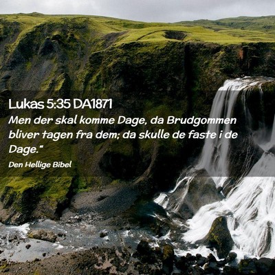Picture 02 - Lukas 5:35 DA1871 - Men der skal komme Dage, da Brudgommen bliver - Bible Verse Picture