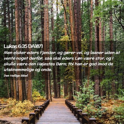 Picture 02 - Lukas 6:35 DA1871 - Men elsker eders Fjender, og gører vel, og - Bible Verse Picture