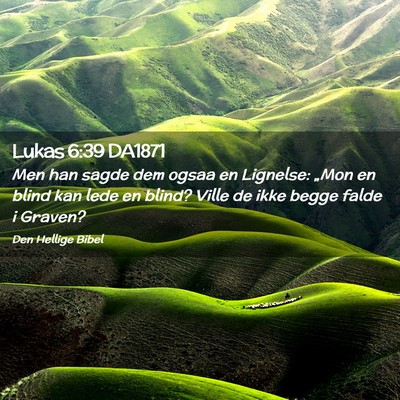 Picture 02 - Lukas 6:39 DA1871 - Men han sagde dem ogsaa en Lignelse: „Mon en - Bible Verse Picture