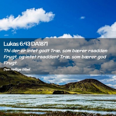 Picture 02 - Lukas 6:43 DA1871 - Thi der er intet godt Træ, som bærer raadden - Bible Verse Picture
