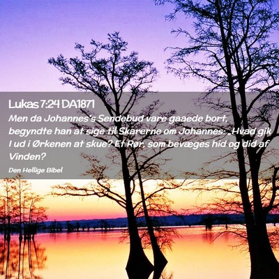 Picture 02 - Lukas 7:24 DA1871 - Men da Johannes's Sendebud vare gaaede bort, - Bible Verse Picture