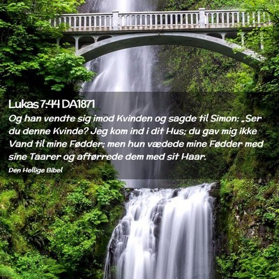 Picture 02 - Lukas 7:44 DA1871 - Og han vendte sig imod Kvinden og sagde til - Bible Verse Picture