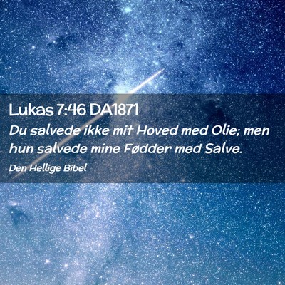 Picture 02 - Lukas 7:46 DA1871 - Du salvede ikke mit Hoved med Olie; men hun - Bible Verse Picture