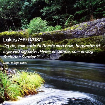 Picture 02 - Lukas 7:49 DA1871 - Og de, som sade til Bords med ham, begyndte at - Bible Verse Picture