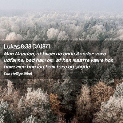 Picture 02 - Lukas 8:38 DA1871 - Men Manden, af hvem de onde Aander vare udfarne, - Bible Verse Picture
