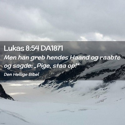 Picture 02 - Lukas 8:54 DA1871 - Men han greb hendes Haand og raabte og sagde: - Bible Verse Picture