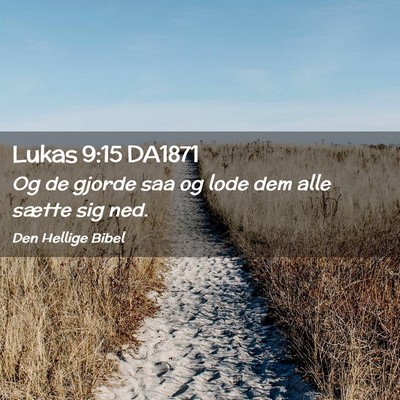 Picture 02 - Lukas 9:15 DA1871 - Og de gjorde saa og lode dem alle sætte sig - Bible Verse Picture