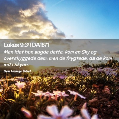Picture 02 - Lukas 9:34 DA1871 - Men idet han sagde dette, kom en Sky og - Bible Verse Picture