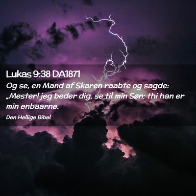 Picture 02 - Lukas 9:38 DA1871 - Og se, en Mand af Skaren raabte og sagde: - Bible Verse Picture