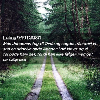 Picture 02 - Lukas 9:49 DA1871 - Men Johannes tog til Orde og sagde: „Mester! vi - Bible Verse Picture