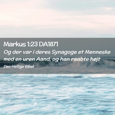 Picture 02 - Markus 1:23 DA1871 - Og der var i deres Synagoge et Menneske med en - Bible Verse Picture