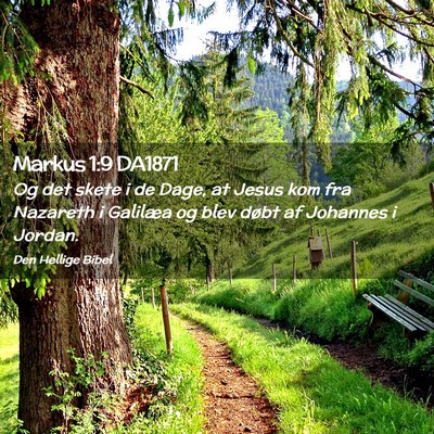 Picture 02 - Markus 1:9 DA1871 - Og det skete i de Dage, at Jesus kom fra Nazareth - Bible Verse Picture