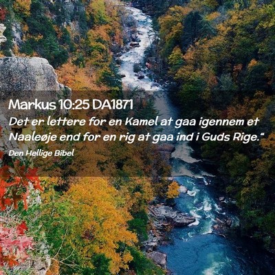 Picture 02 - Markus 10:25 DA1871 - Det er lettere for en Kamel at gaa igennem et - Bible Verse Picture
