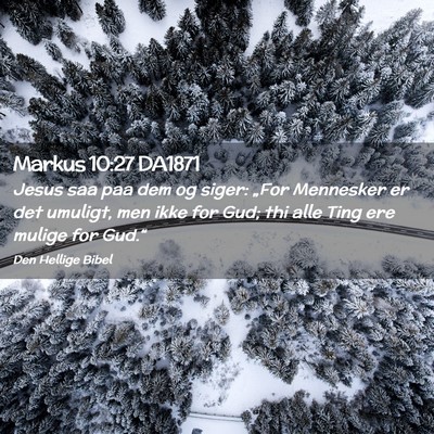 Picture 02 - Markus 10:27 DA1871 - Jesus saa paa dem og siger: „For Mennesker er - Bible Verse Picture