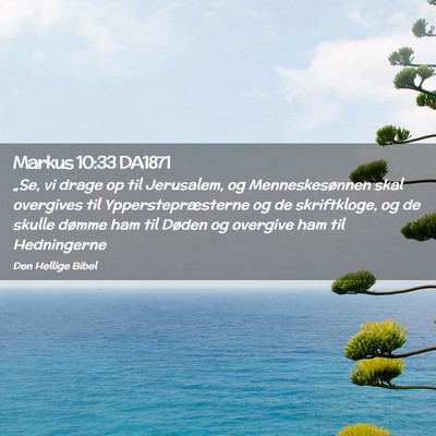 Picture 02 - Markus 10:33 DA1871 - „Se, vi drage op til Jerusalem, og - Bible Verse Picture