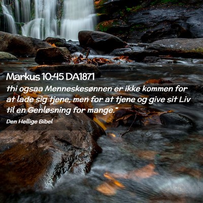 Picture 02 - Markus 10:45 DA1871 - thi ogsaa Menneskesønnen er ikke kommen for at - Bible Verse Picture
