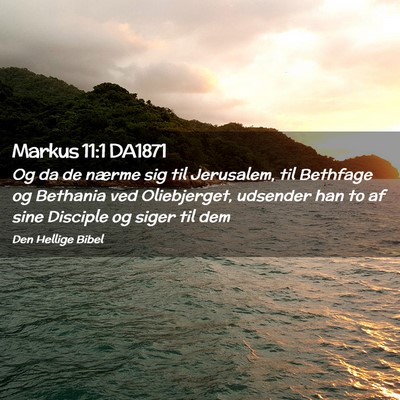 Picture 02 - Markus 11:1 DA1871 - Og da de nærme sig til Jerusalem, til Bethfage - Bible Verse Picture
