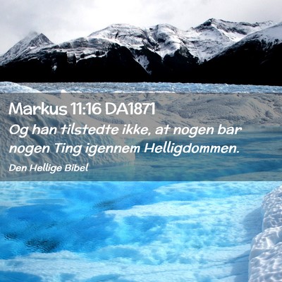 Picture 02 - Markus 11:16 DA1871 - Og han tilstedte ikke, at nogen bar nogen Ting - Bible Verse Picture