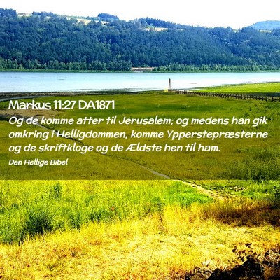 Picture 02 - Markus 11:27 DA1871 - Og de komme atter til Jerusalem; og medens han - Bible Verse Picture